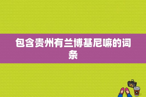 包含贵州有兰博基尼嘛的词条