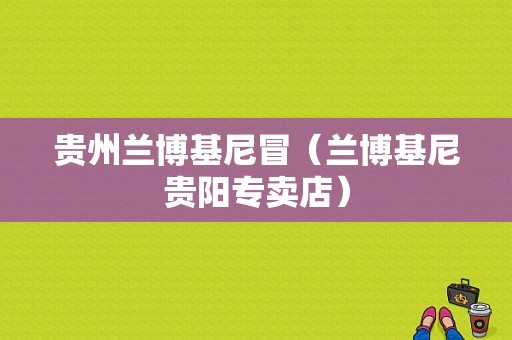 贵州兰博基尼冒（兰博基尼贵阳专卖店）-图1