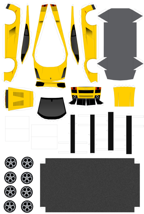 兰博基尼纸模型（兰博基尼纸模型拼装图纸）-图3