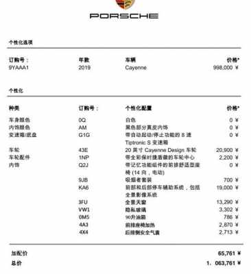 保时捷的配置表怎么补