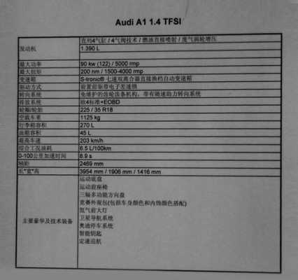 奥迪100参数配置