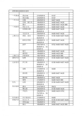 车型轮胎配置表-图3