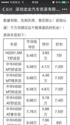 中华h530配置表